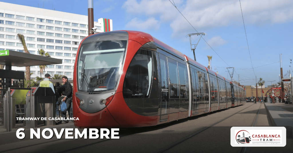 Station 6 Novembre sur la Ligne 3, tramway de Casablanca