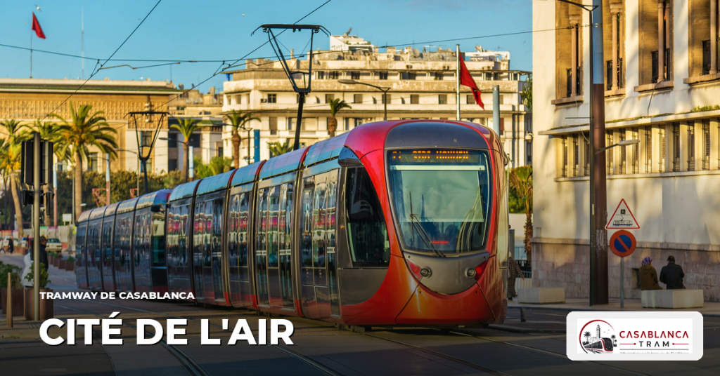 Station Cité de l'Air sur la Ligne 2, tramway de Casablanca