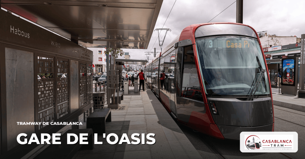 Station Gare de l'Oasis sur la Ligne 1, tramway de Casablanca