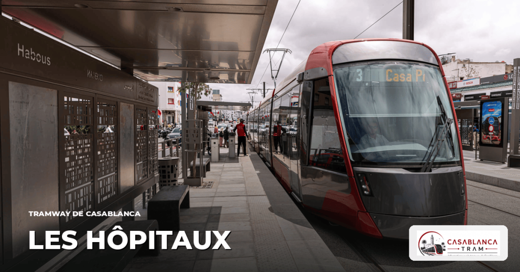 Station Les Hôpitaux sur la Ligne 1, tramway de Casablanca