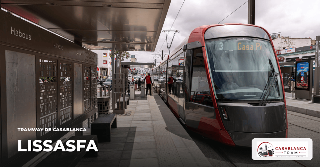 Station Lissasfa sur la Ligne 1, tramway de Casablanca